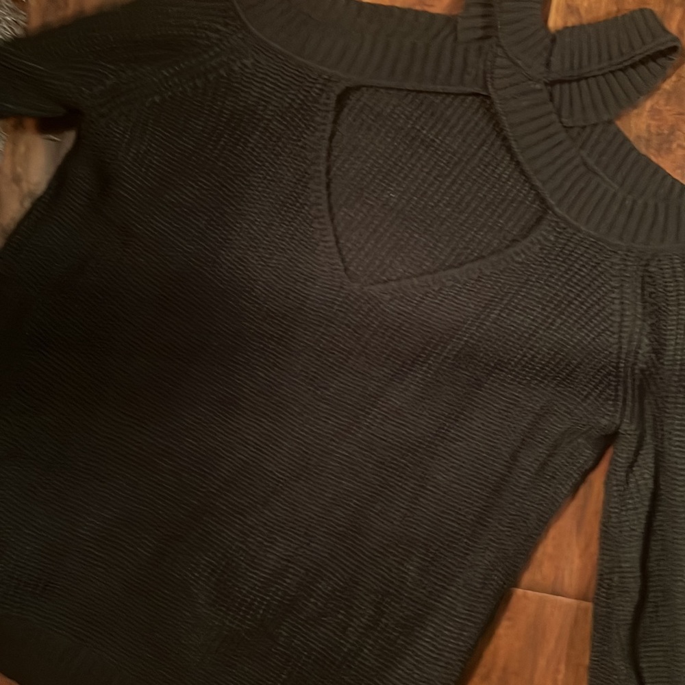 Cold shoulder oversize sweater